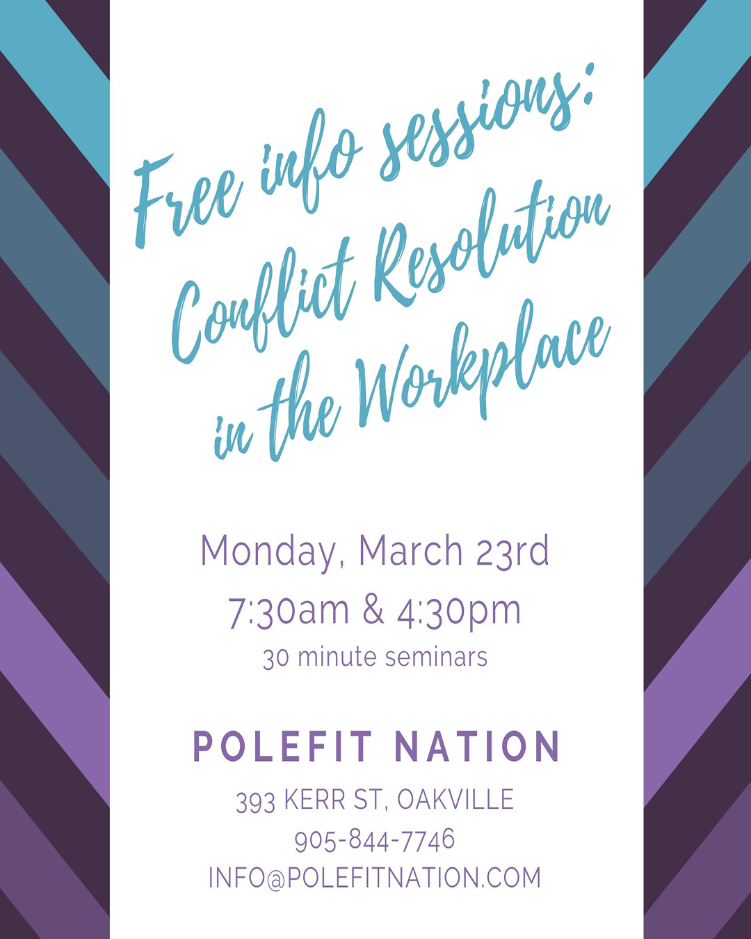 Free Conflict Resolution seminars at PoleFit Nation