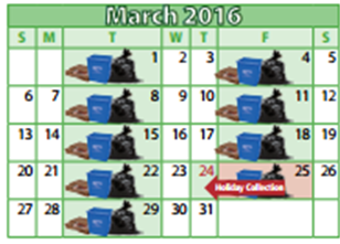 Good Friday  Holiday Waste Schedule - March 25th