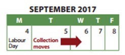 Labour Day Holiday Halton Waste Collection Schedule