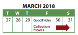 Good Friday-Easter Weekend Collection Schedule